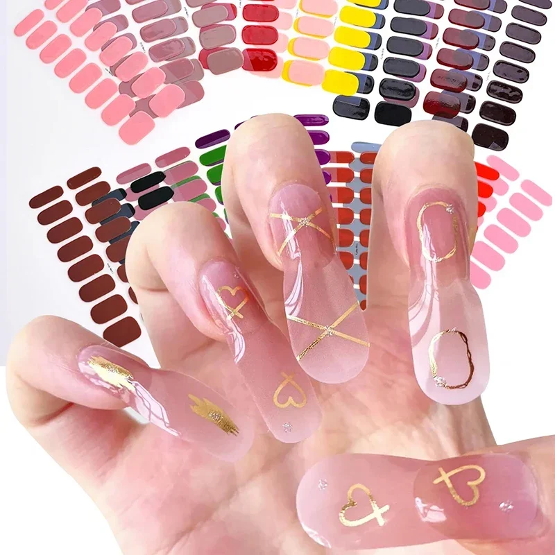 Full Cover Adhesive - 16 İpuçları Yarı Kürlenmiş Nail Art