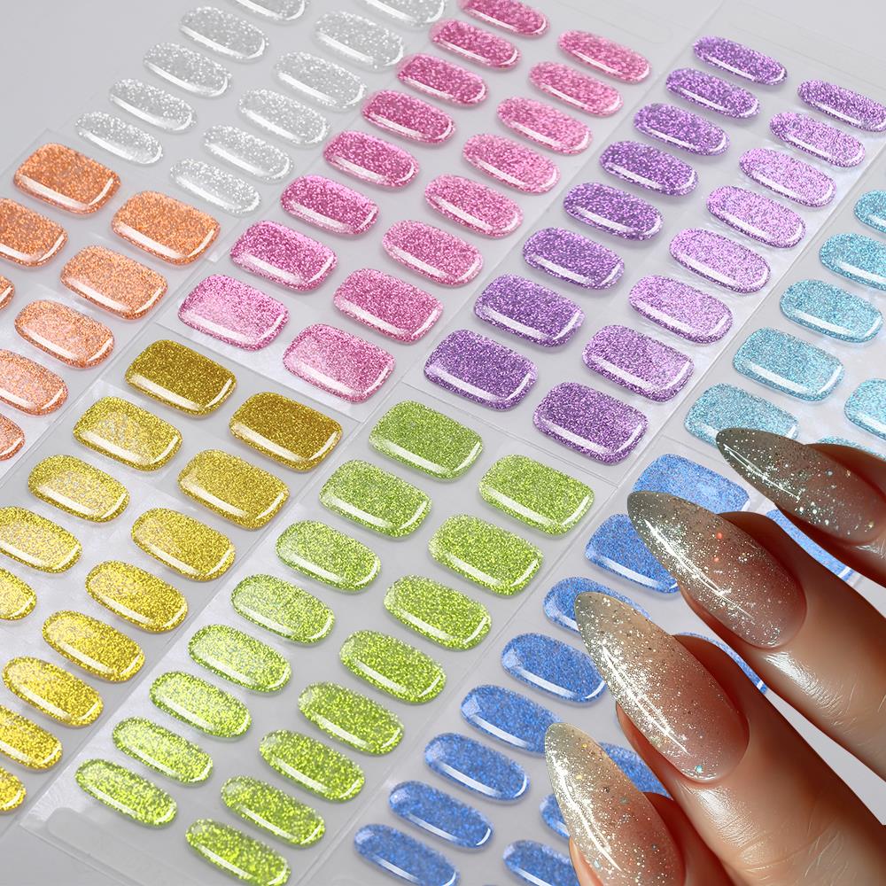 Full Cover Adhesive - 16 Renkli Simli Yarı Kürlenmiş Jel
